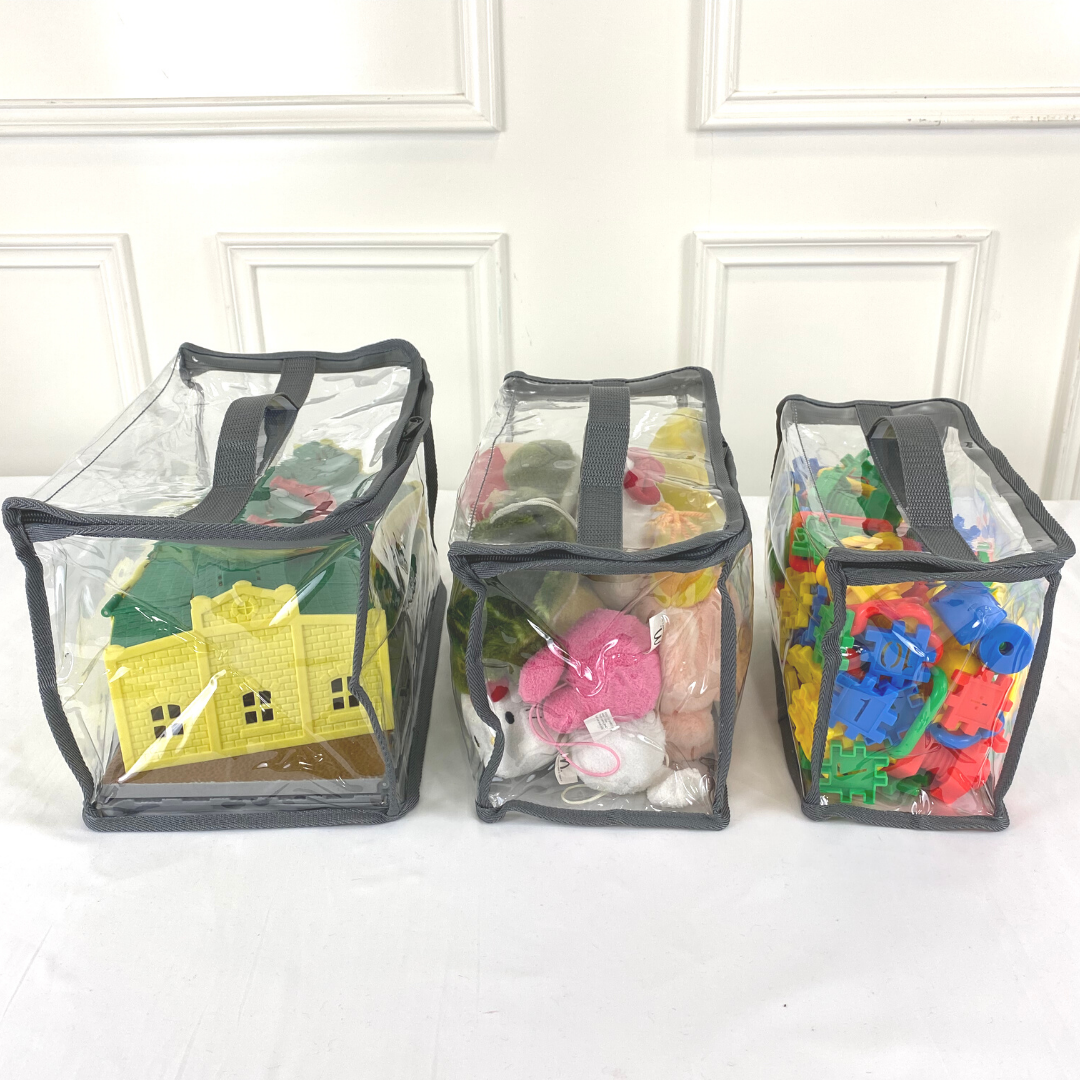 Convenient and Easy-to-carry toy bag (7L 10L 15) | P series | Transparent & Clear HD PVC storage bag