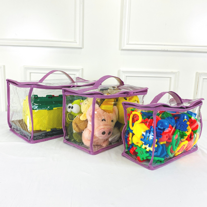 Convenient and Easy-to-carry toy bag (7L 10L 15) | P series | Transparent & Clear HD PVC storage bag