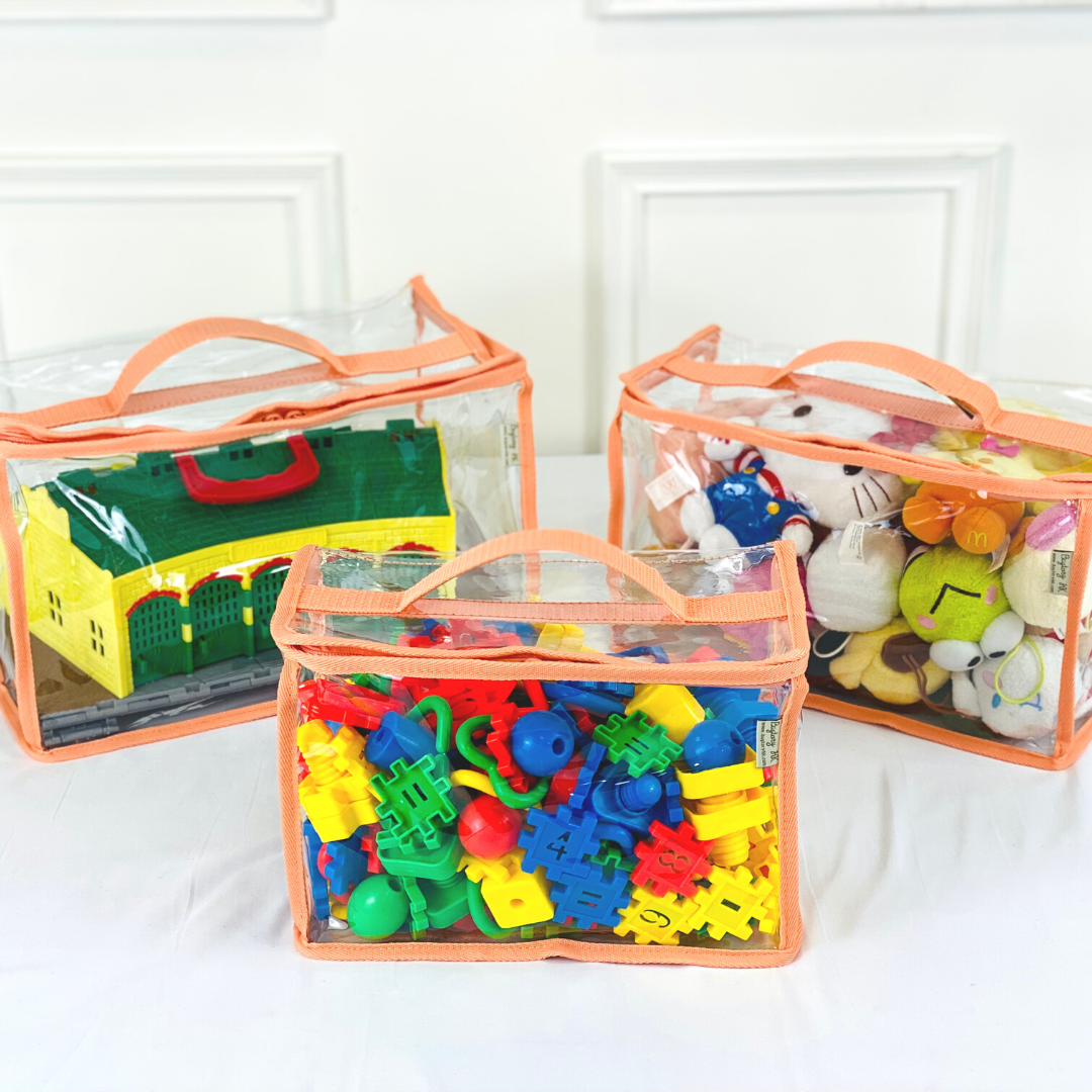 Convenient and Easy-to-carry toy bag (7L 10L 15) | P series | Transparent & Clear HD PVC storage bag