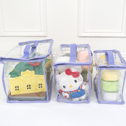 Convenient and Easy-to-carry toy bag (7L 10L 15) | P series | Transparent & Clear HD PVC storage bag