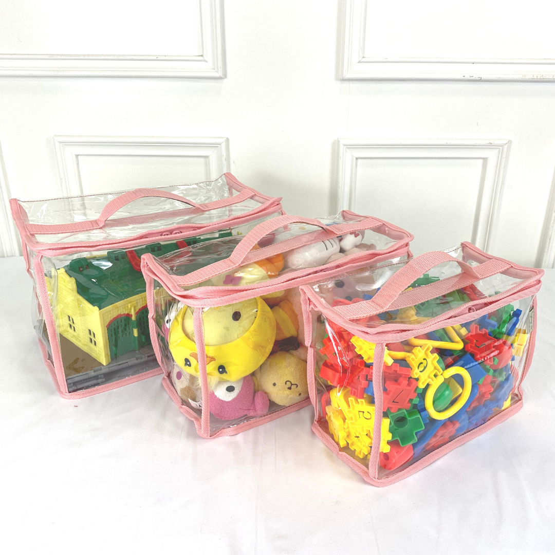 Convenient and Easy-to-carry toy bag (7L 10L 15) | P series | Transparent & Clear HD PVC storage bag