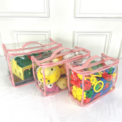 Convenient and Easy-to-carry toy bag (7L 10L 15) | P series | Transparent & Clear HD PVC storage bag