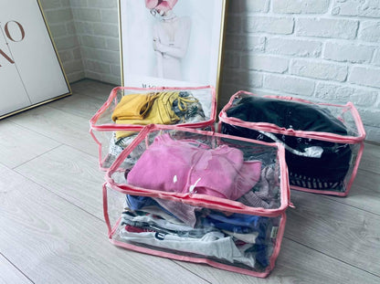 Easy to pack and wide opening (17L) | Transparent & clear HD PVC storage bag | Toy clothing storage | W series