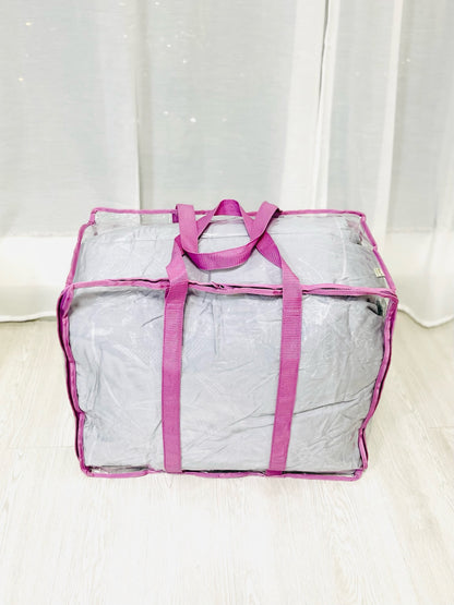 Extra large capacity quilt bag wide opening (82L) | Transparent & clear HD PVC storage bag | Moving home purpose | W Series