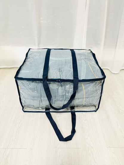 Extra large capacity quilt bag wide opening (82L) | Transparent & clear HD PVC storage bag | Moving home purpose | W Series