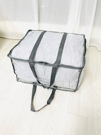 Extra large capacity quilt bag wide opening (82L) | Transparent & clear HD PVC storage bag | Moving home purpose | W Series