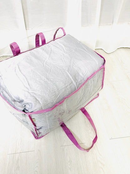 Extra large capacity quilt bag wide opening (82L) | Transparent & clear HD PVC storage bag | Moving home purpose | W Series