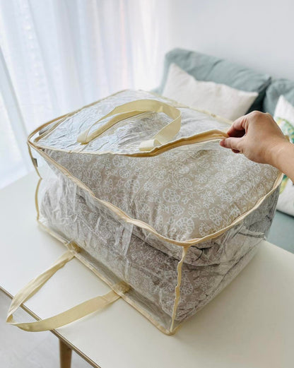 Extra large capacity quilt bag wide opening (82L) | Transparent & clear HD PVC storage bag | Moving home purpose | W Series