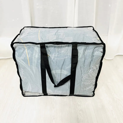 Extra large capacity quilt bag wide opening (82L) | Transparent & clear HD PVC storage bag | Moving home purpose | W Series