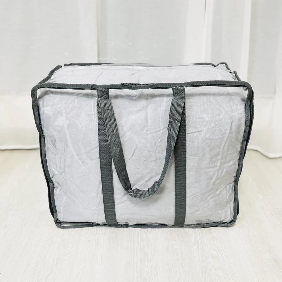 Extra large capacity quilt bag wide opening (82L) | Transparent & clear HD PVC storage bag | Moving home purpose | W Series