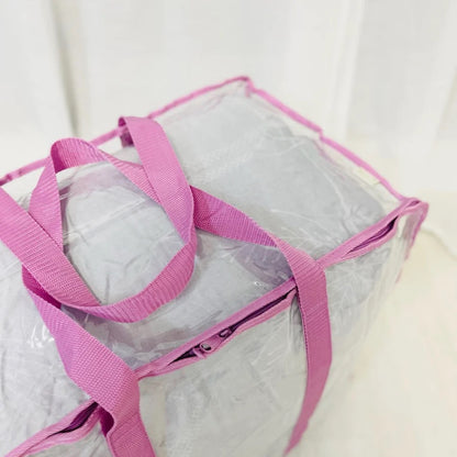 Extra large capacity quilt bag wide opening (82L) | Transparent & clear HD PVC storage bag | Moving home purpose | W Series