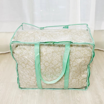 Extra large capacity quilt bag wide opening (82L) | Transparent & clear HD PVC storage bag | Moving home purpose | W Series