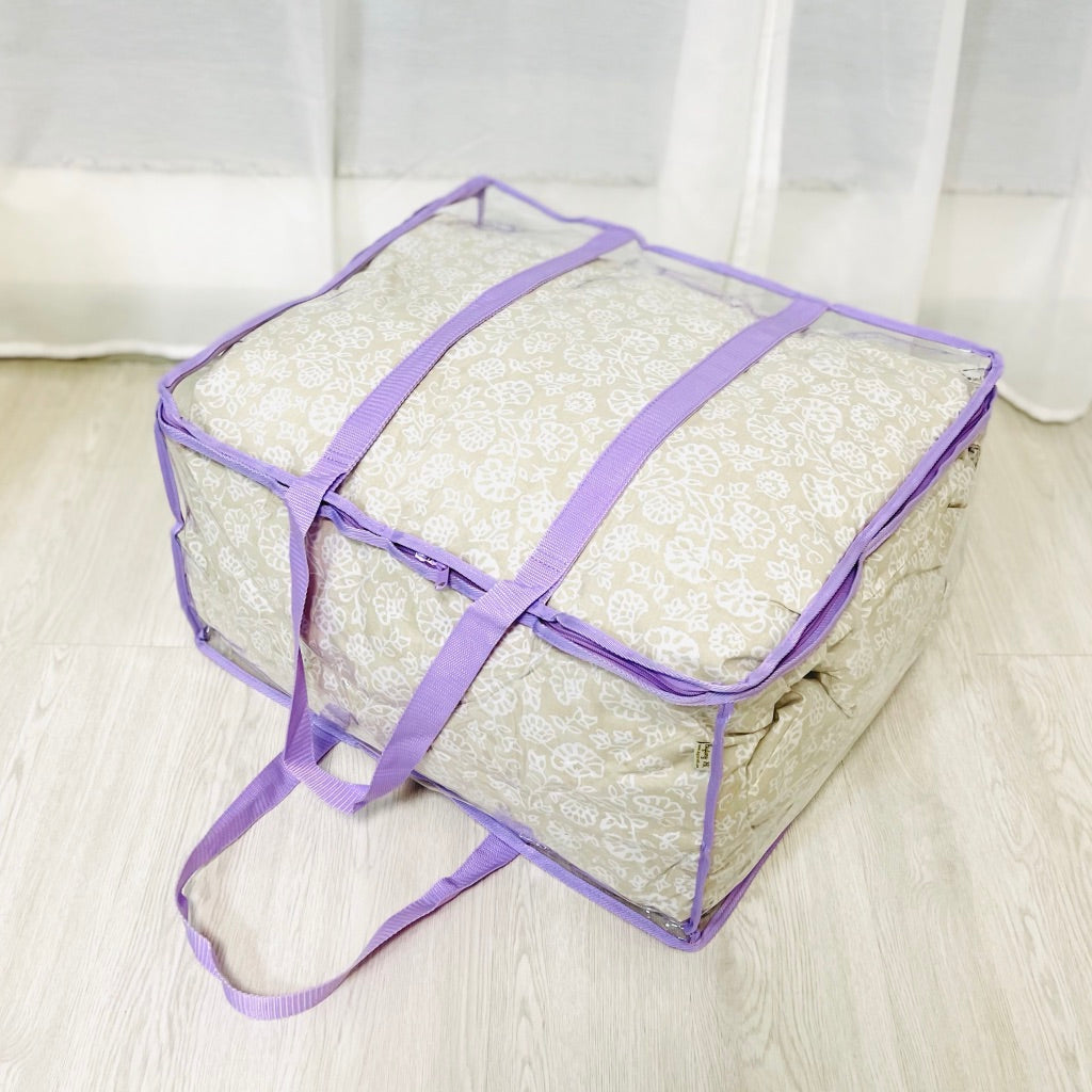 Extra large capacity quilt bag wide opening (82L) | Transparent & clear HD PVC storage bag | Moving home purpose | W Series