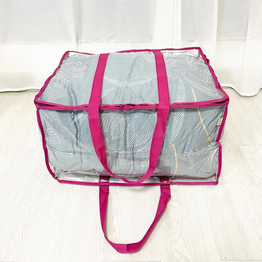 Extra large capacity quilt bag wide opening (82L) | Transparent & clear HD PVC storage bag | Moving home purpose | W Series