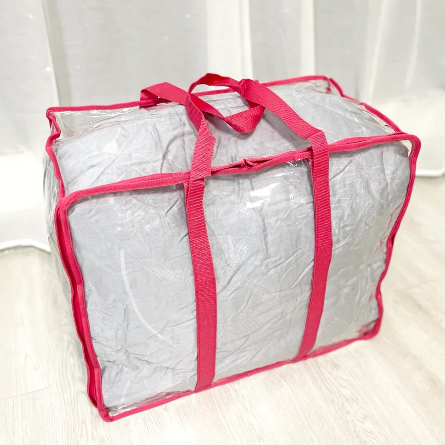 Extra large capacity quilt bag wide opening (82L) | Transparent & clear HD PVC storage bag | Moving home purpose | W Series